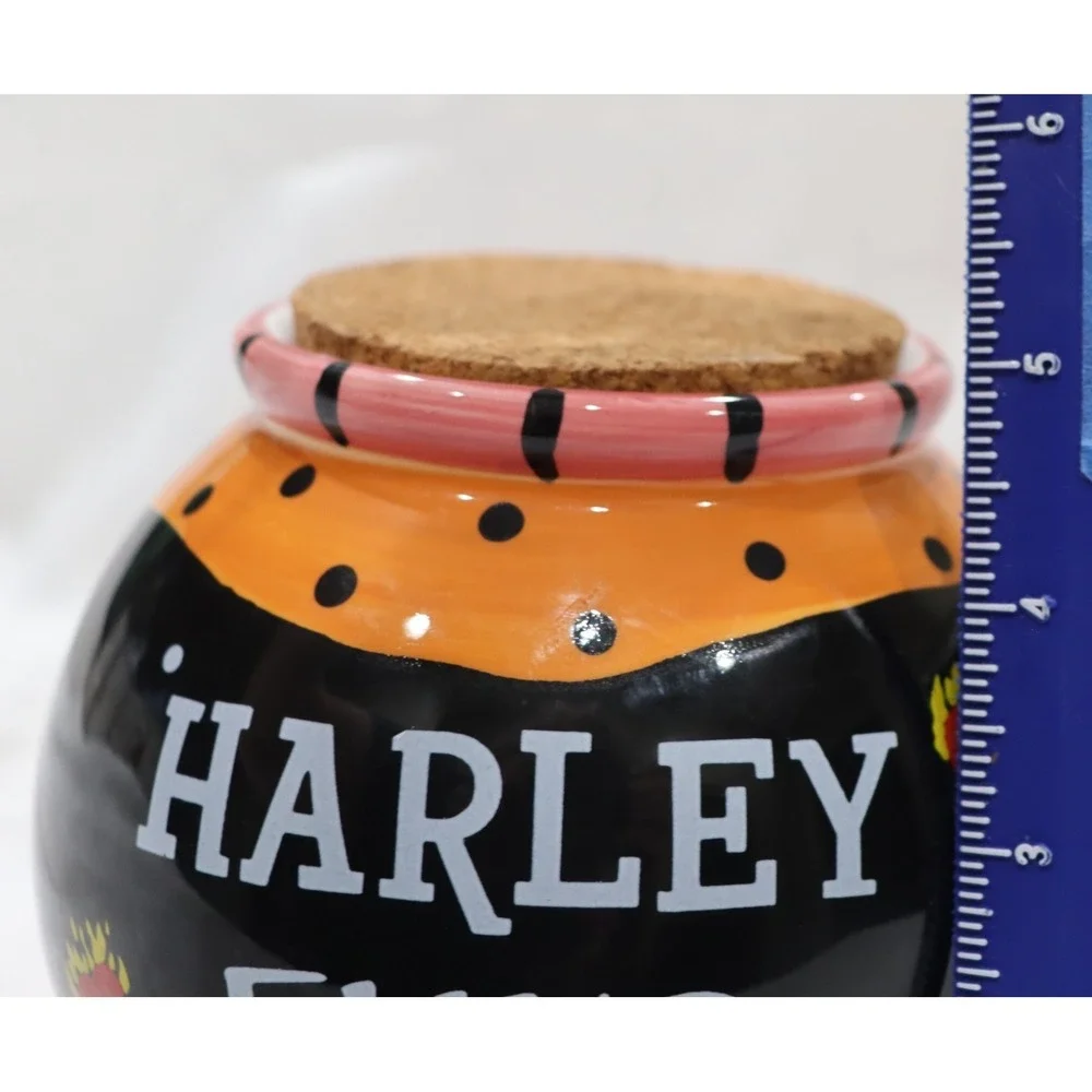 Bella Casa by Ganz Ceramic Harley Davidson Fund Jar Bank Cork Lid Item #6384 - Picture 13 of 13